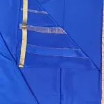 Royal Blue plain Pure Mysore crepe silk saree 120gsm