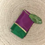 Magenta with Dark green border pure crepe silk saree 70gsm