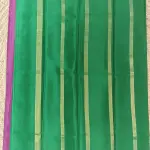 Magenta with Dark green border pure crepe silk saree 70gsm