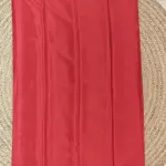 Cherry red plain with mango motif pure crepe silk saree 70gsm