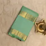 Pastel Green microchecks with bentex border pure silk saree