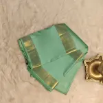 Pastel Green microchecks with bentex border pure silk saree