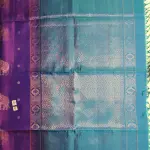 Dark pink with teal blue Elephant motif soft silk saree