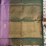 Rose pink checks with green bentex border soft silk saree