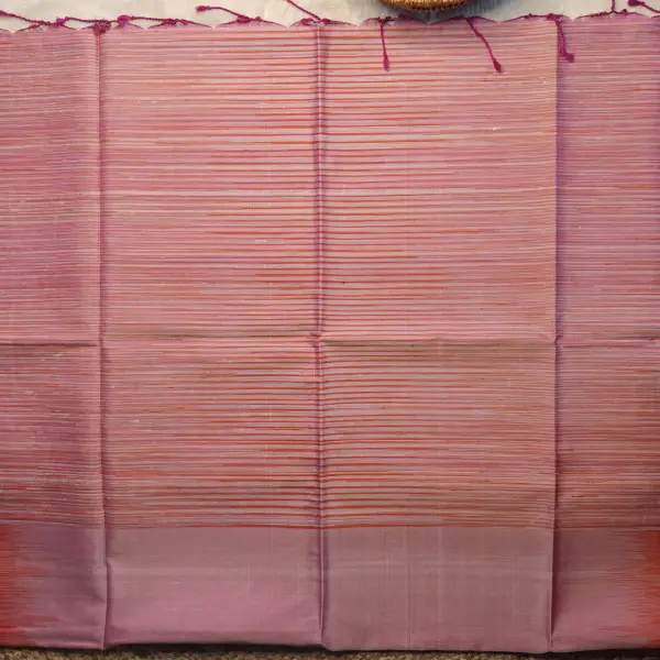 Rose Pink with contemporary border soft silk saree