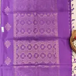 Purple kolam design kaddi border soft silk saree