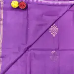 Purple kolam design kaddi border soft silk saree