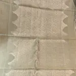 Military green with scallop design contemporary soft silk saree