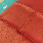 Blue with red checks and motifs soft silk saree