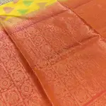 Yellow with orange border soft silk saree