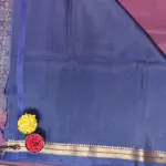 Maroon and navy blue with motifs all over body soft silk saree