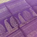 Purple borderless soft silk saree