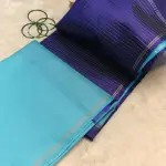 Sky blue with navy blue contrast soft silk saree