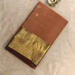 Rust Orange small motifs rich border silk saree