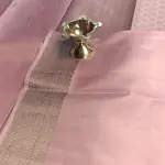 Pastel Pink with small motifs antique border silk saree