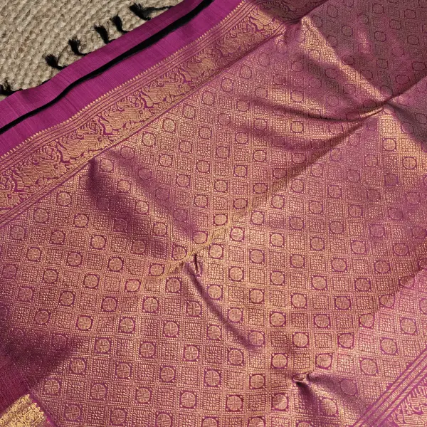Maroon with small motifs silk saree