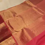 Cream Red with big motifs and large border silk saree