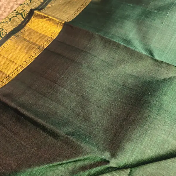 Dark Green with motifs silk saree
