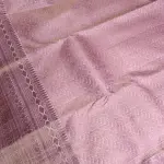 Rose pink antique zari border silk saree