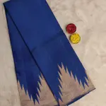 Royal Blue Temple border silk saree