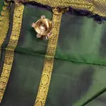 Dark Green with bentex border silk saree