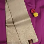 Beige self design silk saree