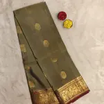 Mehendi green with maroon contrast silk saree