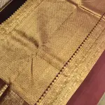 Mehendi green with maroon contrast silk saree