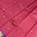 Red with purple small motifs pure silk saree