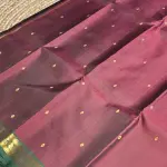 Maroon and green border small motifs silk saree