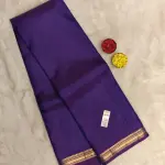 Purple plain elegant border silk saree