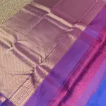 Peacock blue with maroon contemporary border silk saree