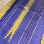 Mustard yellow with purple temple border silk saree