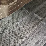 Grey with black checks silk saree