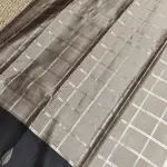 Grey with black checks silk saree