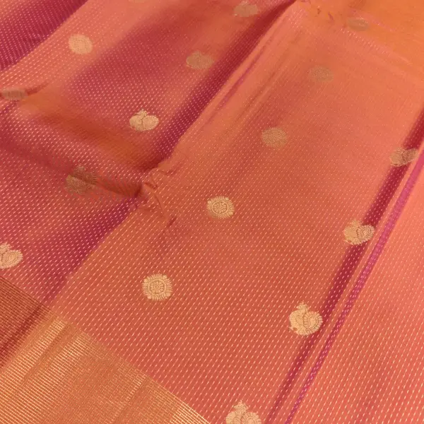 Orange Peacock motifs silk saree