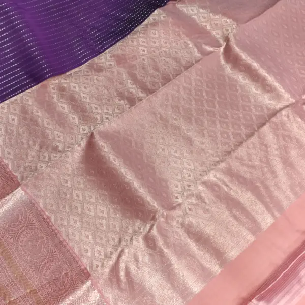 Purple and baby pink silk saree