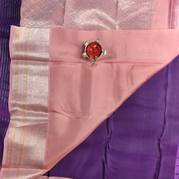 Purple and baby pink silk saree
