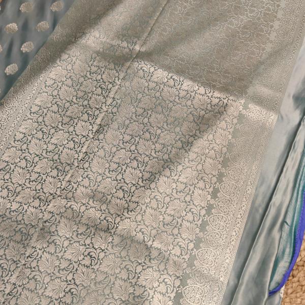 Powder Blue all over buttas benaras saree