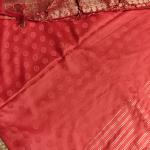 Cherry red jaal pattern benaras saree