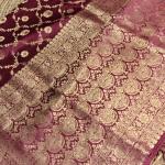 Maroon jaal pattern benaras saree