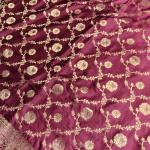 Maroon jaal pattern benaras saree