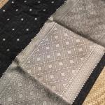 Black self design with gold motifs benaras saree