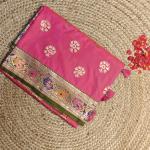 Rani pink meenakari work benaras saree