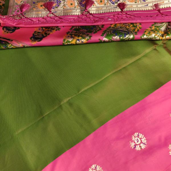 Rani pink meenakari work benaras saree