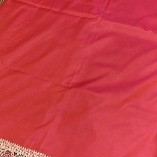 Rani pink with meenakari work border benaras saree
