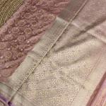 Soft Lavender jaal pattern benaras saree