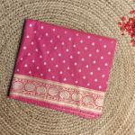 Rani Pink with gold and silver motifs benaras saree