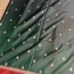 Dark rich Green with red border benaras saree