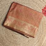 Light orange Meenakari work Benaras saree